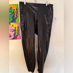 Old navy high rise leggings shiny black